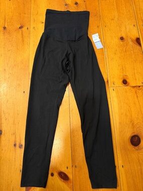 New Motherhood Maternity Black Full-Length Leggings size: Large